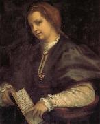 Portrait of girl holding the book